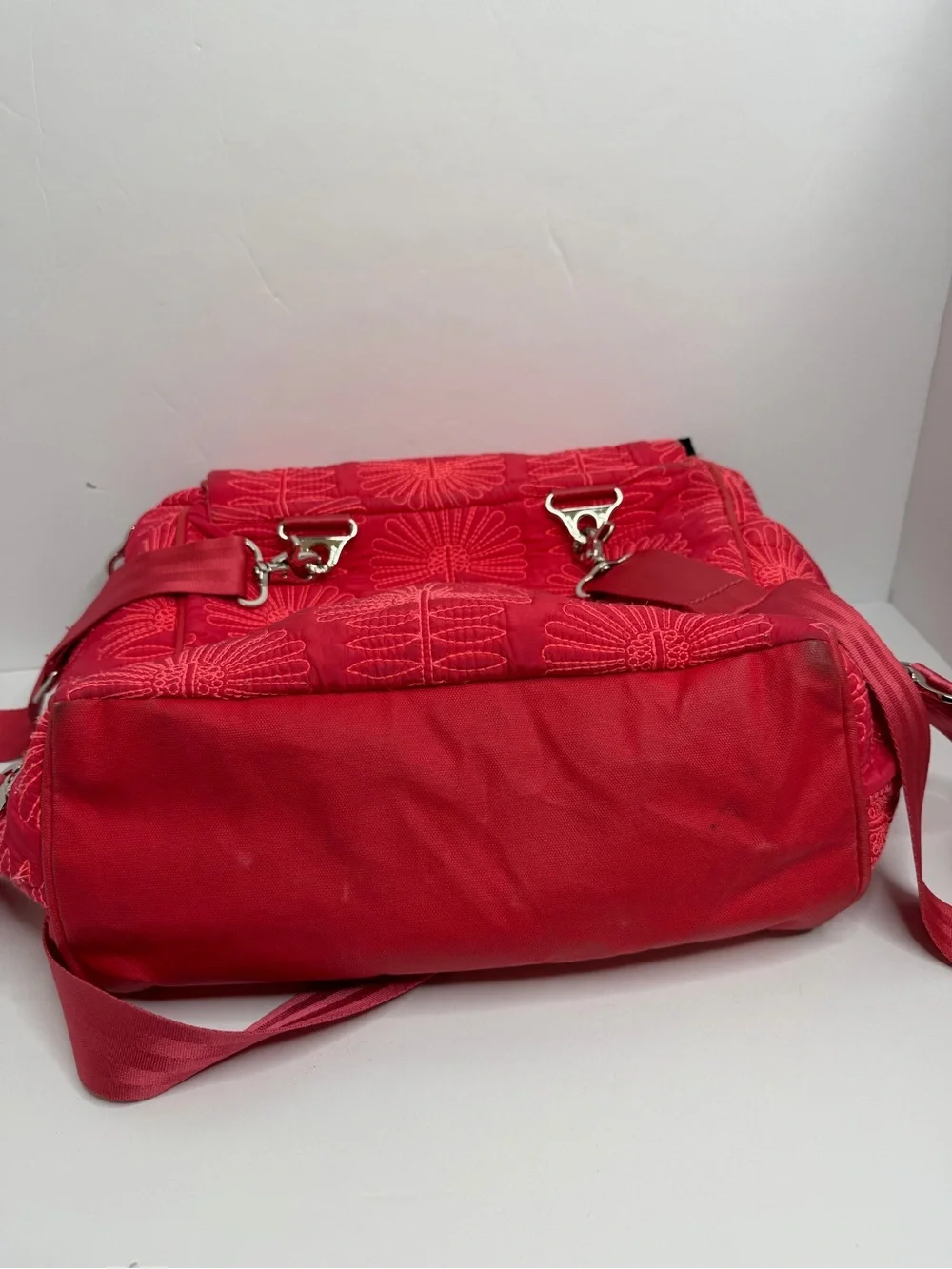 Petunia Pickle Bottom Diaper Bag Quilted Floral Hot Pink Backpack Crossbody